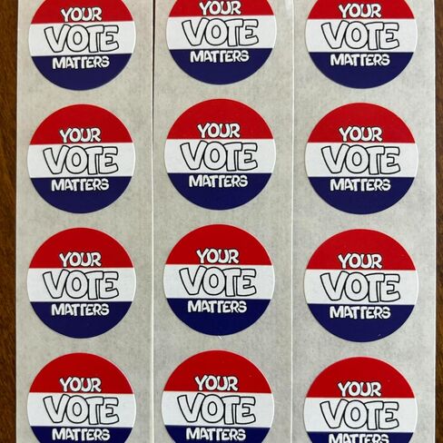 Your Vote Matters Stickers - Roll of 250 Stickers, Red, White & Blue in Saudi Arabia