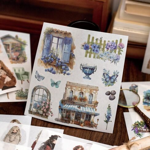 ملصقات سجل القصاصات Alideco 50PCS People People Landscape Coffee Sticker Book للبالغين ملصقات Journaling Journaling لـ Scrapbooking (Kuailefaze) in Saudi Arabia