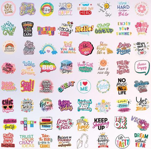 200PCS Inspirational Stickers, Transparent Motivational Water Bottle Stickers for Adults Students Teens Coworkers, Positive Affirmation Sticker for Scrapbook Planner Journal Vision Board Supplies in Saudi Arabia
