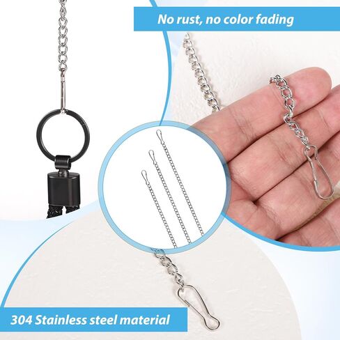 10Pcs 20 Inch Stained Glass Window Chain Hanging Picture Hanging Chain Decorative Chains for Suncatcher Metal Chains with Safety Hooks for Stained Glass Panels Hang Silver in Saudi Arabia