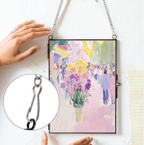 10Pcs 20 Inch Stained Glass Window Chain Hanging Picture Hanging Chain Decorative Chains for Suncatcher Metal Chains with Safety Hooks for Stained Glass Panels Hang Silver in Saudi Arabia