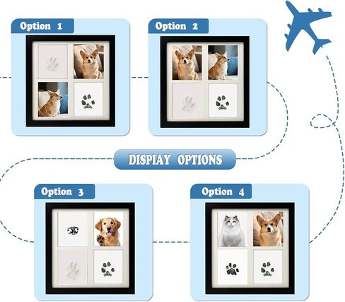 TuOain Paw Print Picture Frame ، هدايا تذكارية للكلاب لفقدان الكلب ， Cat/Dog Paw Print Kit Soft Pawprint Clay & Clean Touch Ink مع أداة تخصيص ، هدايا تذكارية مخصصة للحيوانات الأليفة in Kuwait