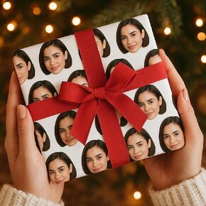 Luxury Personalized Wrapping Paper with Custom Face Print, Funny Gift Wrap for Birthday, Christmas, Wedding, Anniversary, Customized Gift Wrap Sheets for Men, Pet, Women, Kids, Party Decoration 5 in Kuwait