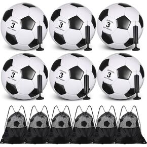 Ceenna 6 Pcs Spring Sports Soccer Ball Bulk with Pump Bag Official Size Outside Sport Soccer Ball Machine Stitched Ball for Training Practice Game in Kuwait