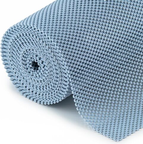 SteadMax Shelf Liner, 12 inches x 20 feet Non-Slip Ultra-Grip Mats for Kitchen or Bathroom Shelves, Cabinets, Pantry, Drawer Liner, Durable, Strong, Light Blue(1 Pack) in Kuwait