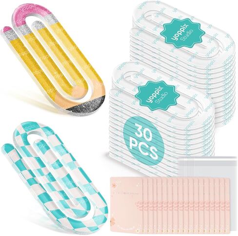 10 Pcs Sublimation Paper Clips Blanks - Clear Acrylic Jumbo Clips Paperclip Bookmark Clips for Heat Transfer, DIY Crafts, Office School Supplies, Customizable Gift Ideas in Saudi Arabia