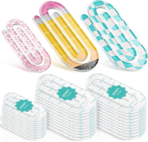 10 Pcs Sublimation Paper Clips Blanks - Clear Acrylic Jumbo Clips Paperclip Bookmark Clips for Heat Transfer, DIY Crafts, Office School Supplies, Customizable Gift Ideas in Saudi Arabia