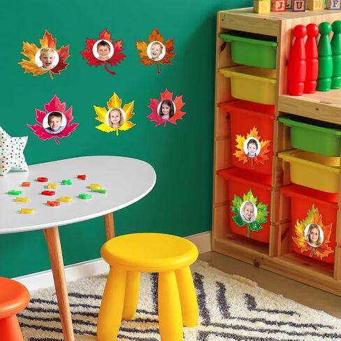 Fancy Land Fall Leaves Cutouts for Bulletin Board Decorations Autumn Maple Leaf Cut-Out with Photo Spaces for Classroom DIY Crafts Seasonal Party Props Supplies 36Pcs in Saudi Arabia