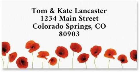 Red Poppies Border Personalized Return Address Labels Set of 144, Large, Self-Adhesive, Flat-Sheet Labels, by Colorful Images in Saudi Arabia