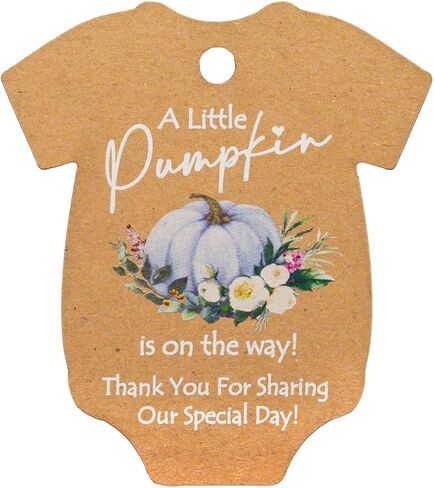 Summer-Ray 50pcs A Little Pumpkin is on The Way Baby Shower Thank You for Sharing Our Special Day Gift Tags (Kraft Card with Pink Pumpkin) in Saudi Arabia
