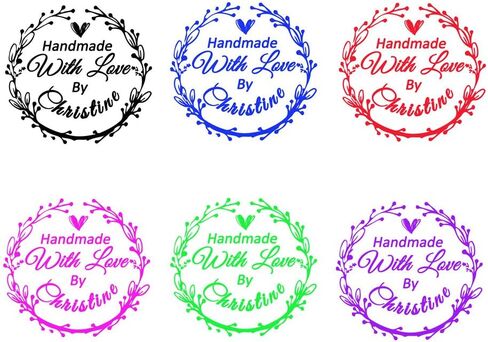 Wedding Business Stamper Personalized Custom 42mm Round Handmade with Love by Name Design Family Monogram Signature DIY Invitation Card Return Name Address Stamp in Saudi Arabia