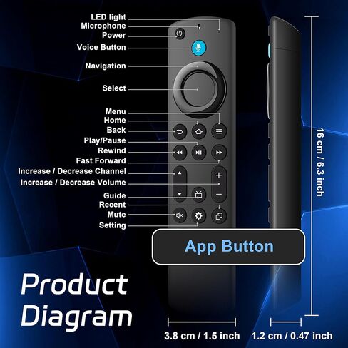 Replacement Voice Remote Control Fit for ANZ Fire Smart TVs Stick (2nd Gen&3rd Gen&Lite&4K&2020 Release), Smart TVs Cube (1st Gen&2nd Gen), Smart TVs 3rd Gen in Saudi Arabia