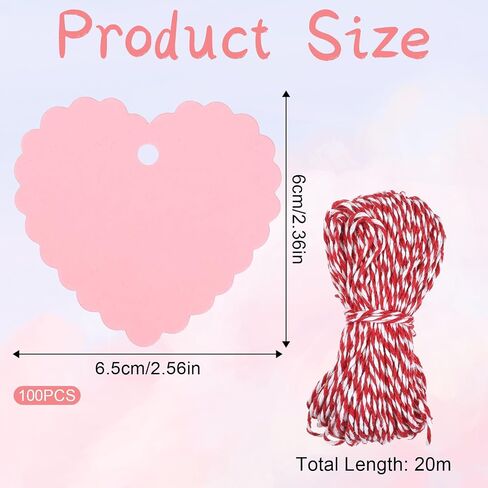 علامات هدايا على شكل قلب مع سلسلة مرفقة ، 2.55 "× 2.36" العلامة الوردية اسم القلب لأكياس الهدايا ، هدايا فارغة. in Saudi Arabia