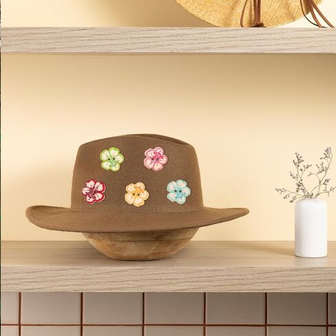 50 PCS Wood Buttons, 2 Hole Retro Cute Little Tree Heart Flower Painted Button Retro Buttons Mixed Color Wooden Flower Button Decorative for DIY Sewing Craft Handmade Projects (Flowers) in Saudi Arabia