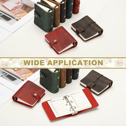 PATIKIL A9 Leather Journal, 2Pcs 3 Ring Notebook Binder Planner Loose Leaf 60 Sheets Paper Refillable for Business Office Study Writing with Snap Button, Green in Saudi Arabia