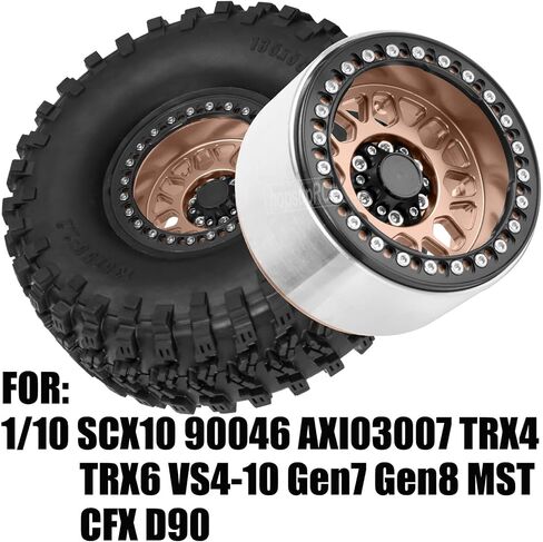 2.2 عجلات RC لـ 1/10 SCX10 90046 AXI03007 TRX4 TRX6 VS4-10 GEN7 GEN8 MST CFX D90 ، إطارات الشاحنة RC الألومنيوم (135) ، إطارات الطريق السريع 2.2 " in Saudi Arabia
