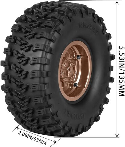 2.2 عجلات RC لـ 1/10 SCX10 90046 AXI03007 TRX4 TRX6 VS4-10 GEN7 GEN8 MST CFX D90 ، إطارات الشاحنة RC الألومنيوم (135) ، إطارات الطريق السريع 2.2 " in Saudi Arabia