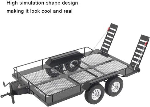 1/10 RC Trailer Accessory with Four Tires, High Bearing Capacity Anti Skid RC Trailer, Easy Install Cool Look for TRX4 Scx10 90046 90047 CC01 D90 D110 RC Car in Saudi Arabia