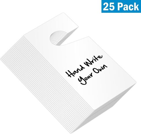 SmartSign (حزمة من 25) فارغة بعلامات شماعات الكتابة على الباب - 4 "× 9" ، 15 مل فينيل ، أبيض ، سهل العرض in Saudi Arabia
