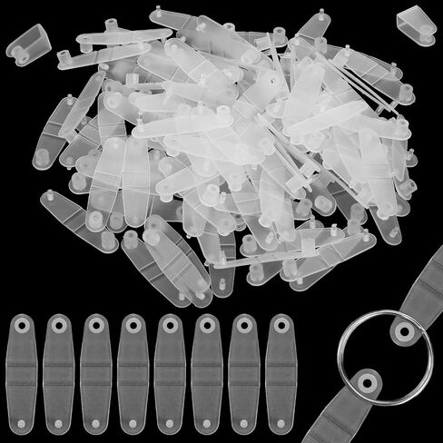 100Pcs Plastic Keychain Clip, Small Clear Acrylic Plastic Keychain Connector Snaps for Office Credit Card Craft Jewelry Making in Saudi Arabia
