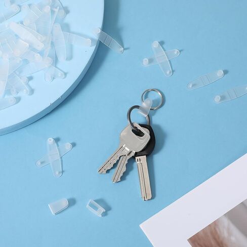 100Pcs Plastic Keychain Clip, Small Clear Acrylic Plastic Keychain Connector Snaps for Office Credit Card Craft Jewelry Making in Saudi Arabia