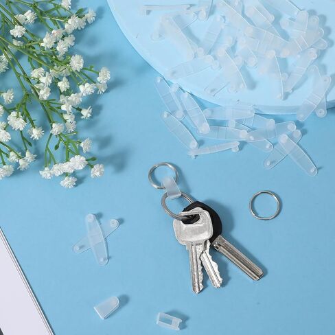 100Pcs Plastic Keychain Clip, Small Clear Acrylic Plastic Keychain Connector Snaps for Office Credit Card Craft Jewelry Making in Saudi Arabia