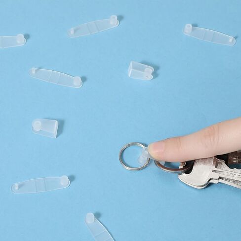 100Pcs Plastic Keychain Clip, Small Clear Acrylic Plastic Keychain Connector Snaps for Office Credit Card Craft Jewelry Making in Saudi Arabia