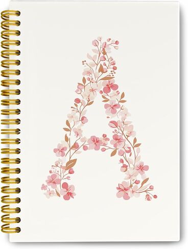 Pink Cute Spiral Notebook Journal ، Preppy Floral Oriter Erttion e دفاتر اليومية الشخصية ، الهدايا المترتبة على الفتيات ، غلاف نباتي حلزوني محمول 5.5 × 8.3 in Kuwait