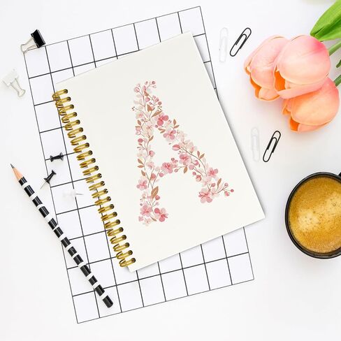 Pink Cute Spiral Notebook Journal ، Preppy Floral Oriter Erttion e دفاتر اليومية الشخصية ، الهدايا المترتبة على الفتيات ، غلاف نباتي حلزوني محمول 5.5 × 8.3 in Kuwait