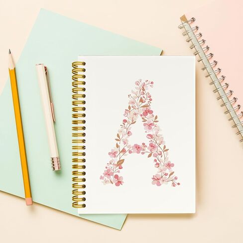 Pink Cute Spiral Notebook Journal ، Preppy Floral Oriter Erttion e دفاتر اليومية الشخصية ، الهدايا المترتبة على الفتيات ، غلاف نباتي حلزوني محمول 5.5 × 8.3 in Kuwait