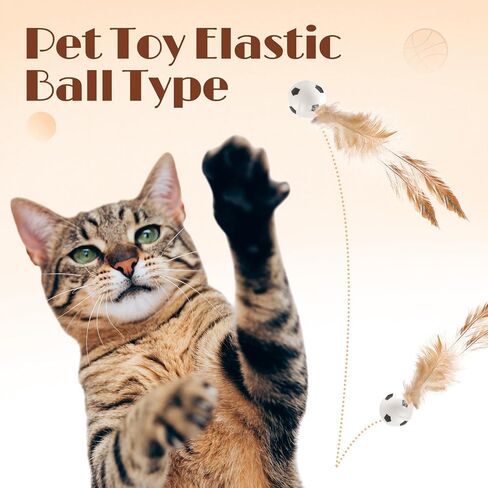 Soulchen 40 Pcs Interactive Cat Feather Ball Toy Set 2025 New Bouncy Rubber Elastic Rolling Balls Toy with Feather for Bored Indoor Cats Playful Kittens who Love to Exercise Safe and Fun Play in Saudi Arabia