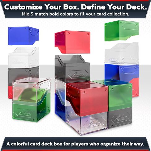 وقت الجعبة 360 ° Modular Nexus deckblock - مربع سطح MTG القابل للتكديس القابل للتكديس للقائد يناسب 100+ بطاقات | أنيقة 100 بطاقة سطح السفينة مربع MTG | صناديق طوابق TCG قابلة للتبديل (1 PCS ، واضحة) in Kuwait