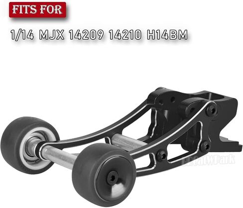 شريط عجلات قابل للتعديل من الألومنيوم جزء من 1/14 MJX 14209 14210 H14BM RC CAR ، RC قابلة للتعديل أمامي قفزات العجلة ، الأحمر. in Saudi Arabia