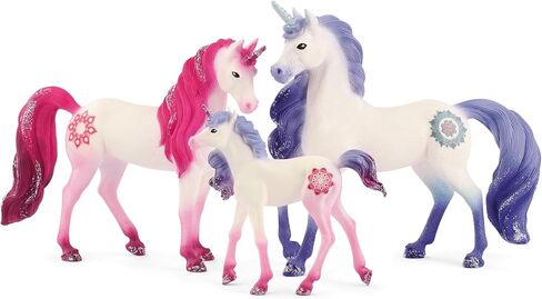 Schleich Bayala Unicorn Toys ، مجموعة من التماثيل المحلية من 3 قطع ، هدايا يونيكورن للفتيات الذين تتراوح أعمارهم بين 5+ ، عائلة ماندالا يونيكورن in Saudi Arabia