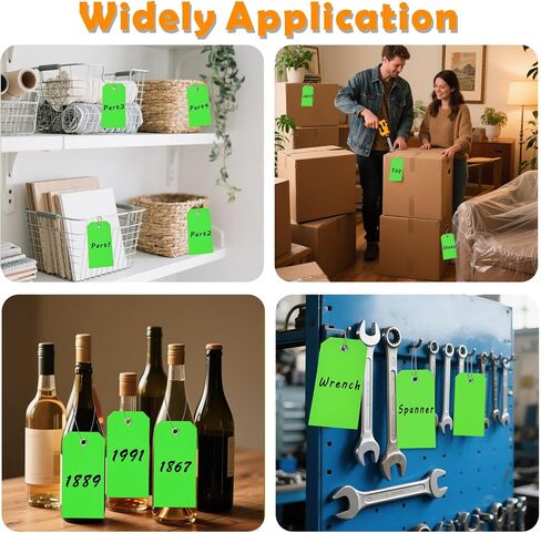 60pcs علامات الشحن البلاستيكية مع روابط سلكية - علامات شنق مقاومة للماء للفراغات لوضع العلامات ، 4 3/4 "× 2 3/8" - مثالية للمعدات في الهواء الطلق ، وأجزاء السيارات ، والأمتعة ، والجراج والمخزون in Kuwait
