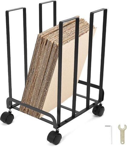 Qwork Heavy-Duty Carbon Steel Carton Rack مع عجلات قابلة للقفل ، 12.2 × 10.2 × 17.1 بوصة ، 220 رطلاً سعة in Saudi Arabia