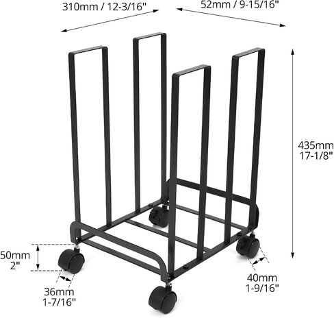 Qwork Heavy-Duty Carbon Steel Carton Rack مع عجلات قابلة للقفل ، 12.2 × 10.2 × 17.1 بوصة ، 220 رطلاً سعة in Saudi Arabia