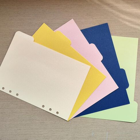 DY.2N2N Binder Dividers for 6 Ring Binder ، مقسمات الورق القوية 5-TAB ، مقسم A5 INDEX ، مقسمات موثق 6 ثقب ، مقاطعات TAB BOONNER القابلة للإدراج للمجلدات ، 2 مجموعات ، 10 موظفات in Kuwait