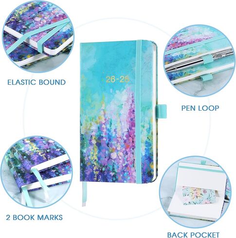 2026-2028 Pocket Planner/Calendar - 3 Year Monthly Planner 2026-2028, JAN. 2026 - DEC. 2028(36 Months), 6.3" x 3.8", Monthly Pocket Calendar with 60 Note Pages, Pen Hold, Perfect Organizer for Purse - Oil Painting in Saudi Arabia