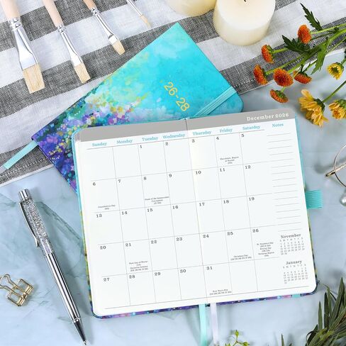 2026-2028 Pocket Planner/Calendar - 3 Year Monthly Planner 2026-2028, JAN. 2026 - DEC. 2028(36 Months), 6.3" x 3.8", Monthly Pocket Calendar with 60 Note Pages, Pen Hold, Perfect Organizer for Purse - Oil Painting in Saudi Arabia