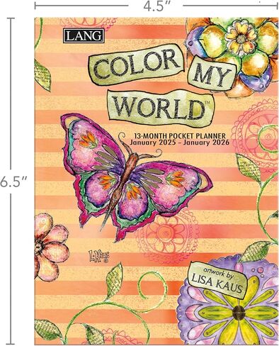 Lang Companies, Color My World Monthly 2026 Pocket Planner, 4.9'' X 6.6'', Weekly Calendar with Wire-O Binding in Saudi Arabia