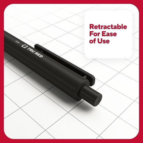 Staples Tru Red Red Retractable Ascle Dry Gens Point 0.5mm BLK ، 5/PK in Saudi Arabia