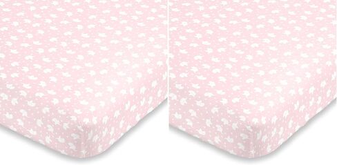 NoJo Super Soft Elephant Fitted Crib Sheet, Blue/White in Saudi Arabia