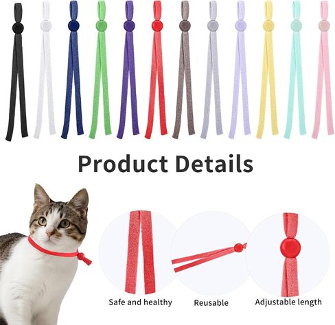 60pcs أطواق متطابقة للضرب ، وترابطات الجرو المرنة أرقام التعريف الملونة حلقات التعريف القابلة للتعديل لجرى حديثي الولادة والقطط 12 لونًا (صغير 3 بوصة) in Saudi Arabia