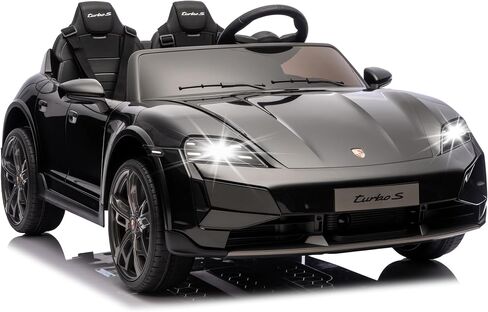 FORESEE Kids 24V 2-Seater Electric Ride On Car, 24V Licensed Porsche Taycan Turbo S Electric Power Ride On Car w/ 132lb Weight Capacity, Parent Control, MP3 Music, LED Lights - White in Saudi Arabia