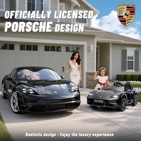 FORESEE Kids 24V 2-Seater Electric Ride On Car, 24V Licensed Porsche Taycan Turbo S Electric Power Ride On Car w/ 132lb Weight Capacity, Parent Control, MP3 Music, LED Lights - White in Saudi Arabia
