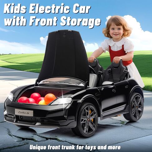 FORESEE Kids 24V 2-Seater Electric Ride On Car, 24V Licensed Porsche Taycan Turbo S Electric Power Ride On Car w/ 132lb Weight Capacity, Parent Control, MP3 Music, LED Lights - White in Saudi Arabia
