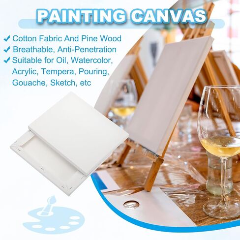 PATIKIL Canvas for Painting, 20 Pack 2.4x2.4 Blank Cotton Canvas Acrylic Drawing Board Oil Paint Set Art Supplies for Watercolor Oil Acrylic Gouache Tempera in Saudi Arabia