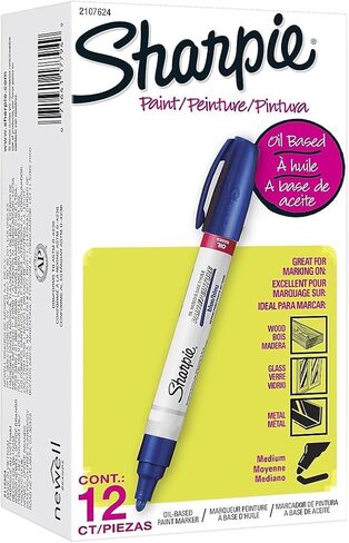 علامة طلاء دبابات Sharpie ، طرف متوسطة ، أزرق ، 12/حزمة (2107624) in Saudi Arabia