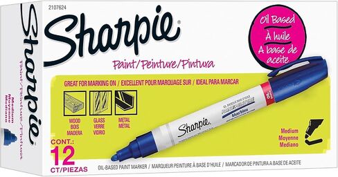 علامة طلاء دبابات Sharpie ، طرف متوسطة ، أزرق ، 12/حزمة (2107624) in Saudi Arabia